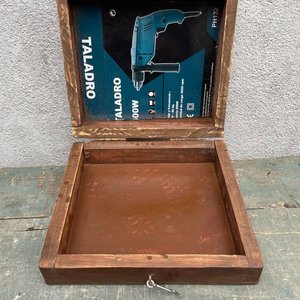 Caja de Herramientas Antigua de Madera - imagen 3