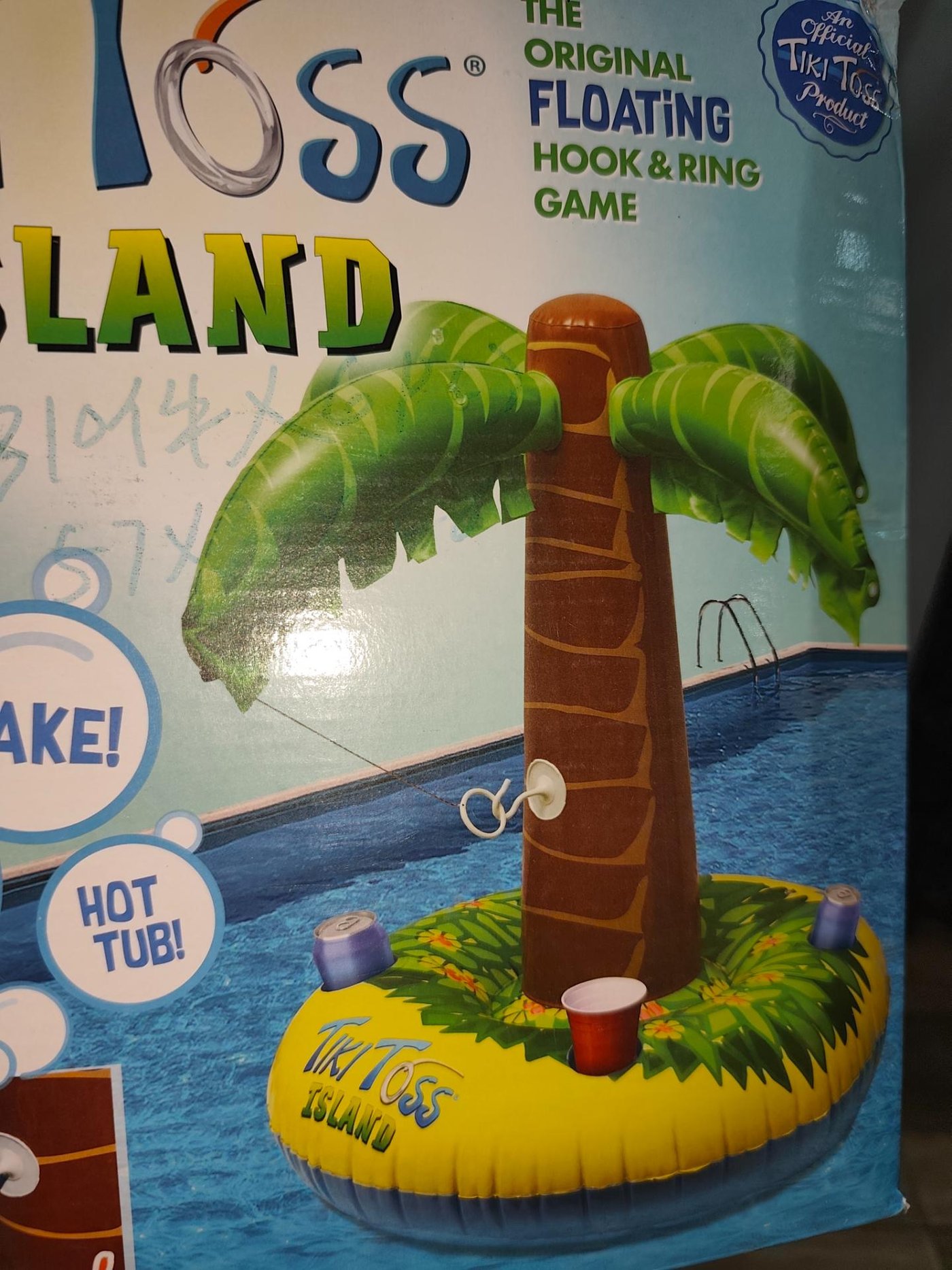 Inflable Tiki Toss Island para Piscina con Apoya Vasos, Modelo Palmera, Nuevo en Caja