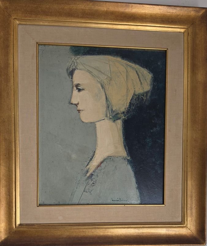 Cuadro "Retrato de Mujer" de García Reino, 45 x 37 cm