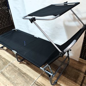 Reposera/Catre Plegable Negra con Sobre Techo - Nueva en Caja - imagen 5