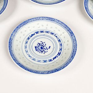 Juego de 7 Pocillos de Porcelana China "Grano de Arroz" con Platillos - imagen 6