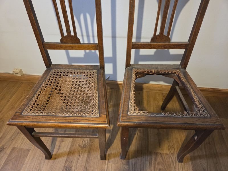 Sillas de roble para restaurar en excelente condición - imagen 4