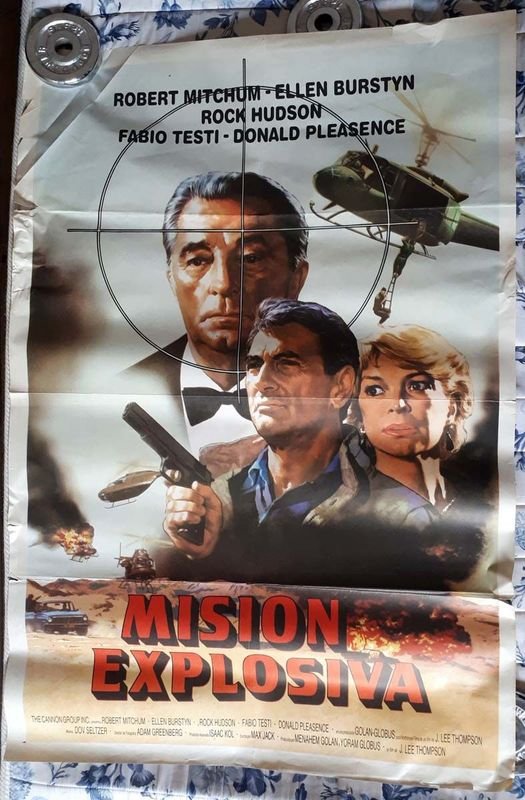 Poster Original "Misión Explosiva" (The Ambassador) con Robert Mitchum y Rock Hudson - 1984