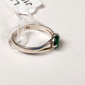 Anillo de Plata con Piedra Verde Talla 15 mm - imagen 4