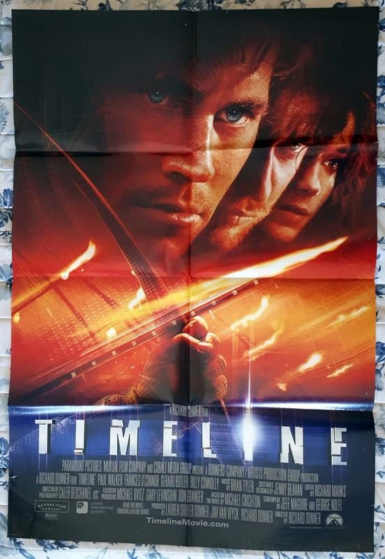 Poster Original "Rescate en el Tiempo" (Timeline) con Paul Walker - Año 2003 - imagen 1