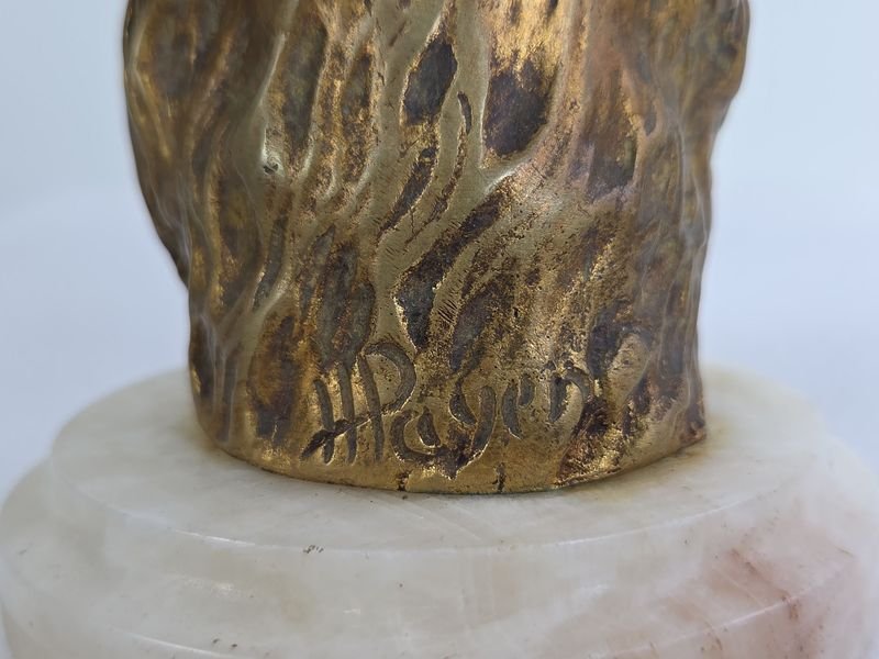 Escultura de perro en bronce firmada H. Payen - imagen 4