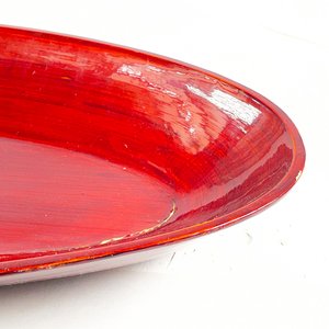 Centro Oval Rojo, Plato Repujado Dorado y Cuadro Espejado - imagen 3
