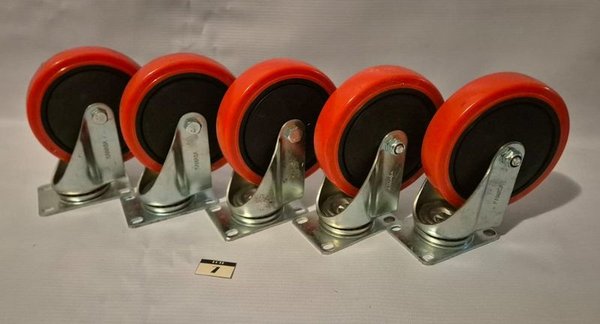 Ruedas giratorias de poliuretano y metal de 5 pulgadas - imagen 2