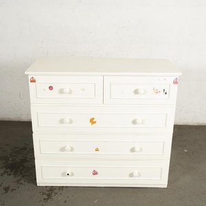 Cómoda Blanca con 5 Cajones y Adhesivos Decorativos - imagen 1