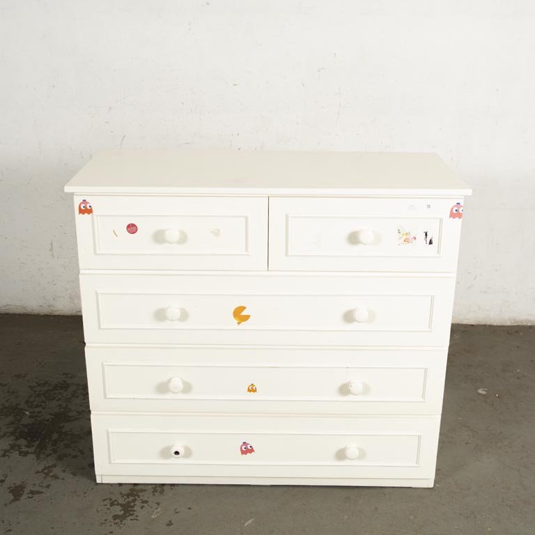 Cómoda Blanca con 5 Cajones y Adhesivos Decorativos