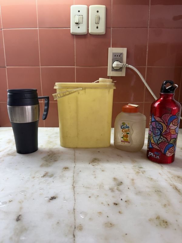 Lote de Recipientes y Vasos: Termo, Botella y Dispensador