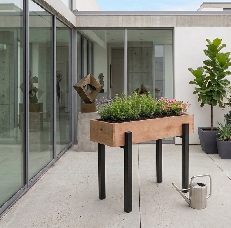 Maceta Elevada de Madera para Jardín
