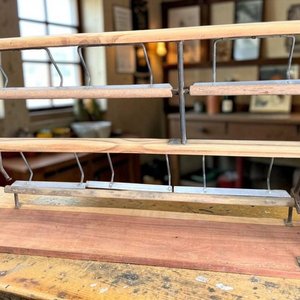 Antiguo Portarrollos de Mostrador para Papel de Envolver - Madera y Hierro - imagen 1