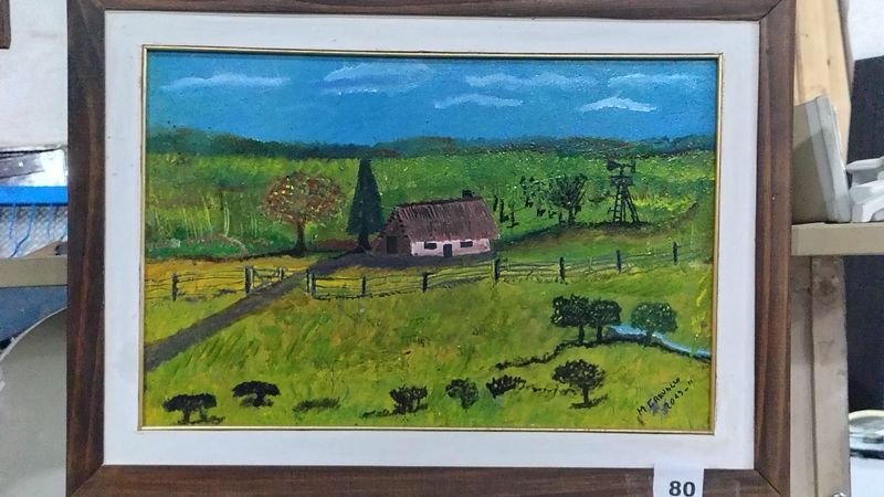 Lote siguiente: Pintura al óleo paisaje firmado y numerado