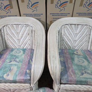 Par de Sillones de Ratán con Almohadones Estampados - imagen 5
