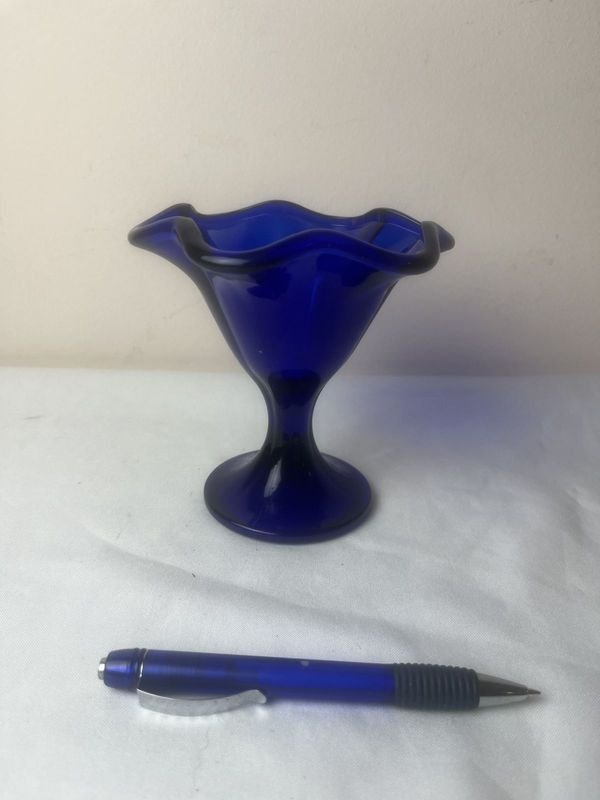 Vaso de cristal azul artesanal - imagen 2