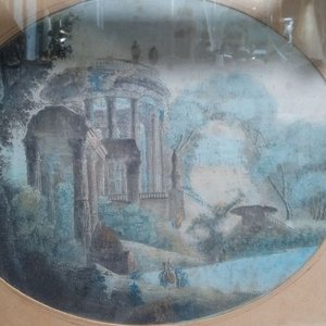 capriccio arquitectónico del siglo XVIII o una obra inspirada en el estilo de pintores de ruinas clásicas como Giovanni Paolo Panini - imagen 2