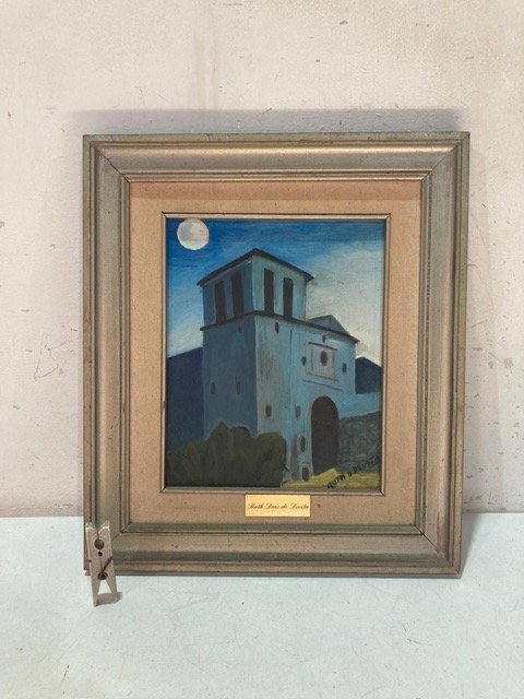 Lote siguiente: Cuadro de Arte con Luna Llena y Torre