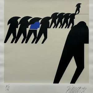 Serigrafía "Paraguas" de Nelson Ramos, P/A, Firmada y Fechada '92 - imagen 1