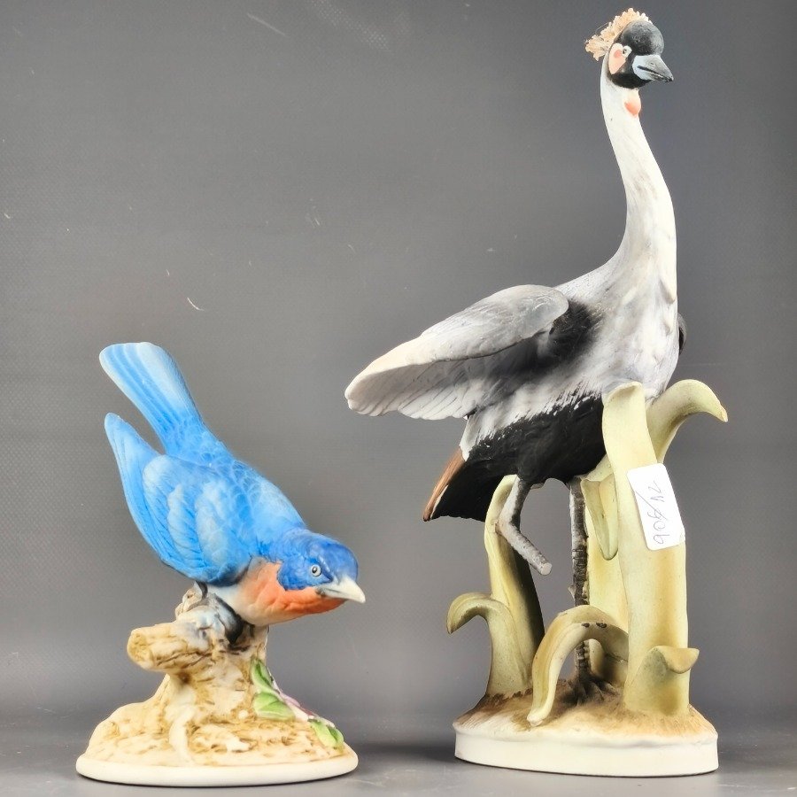 Figuras de pájaros y grullas de porcelana - imagen 4
