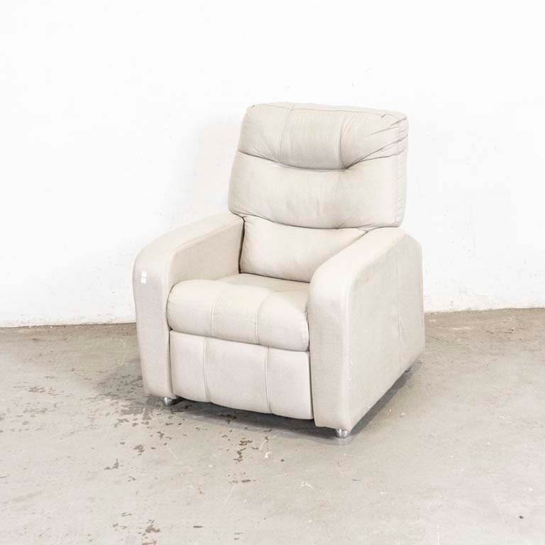 Lote siguiente: Sillón reclinable tapizado en tela gris claro