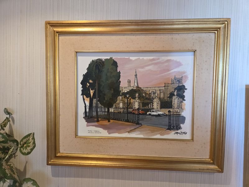 Lote siguiente: Pintura de Carlos Alberto Amoretti, Plaza Zavala