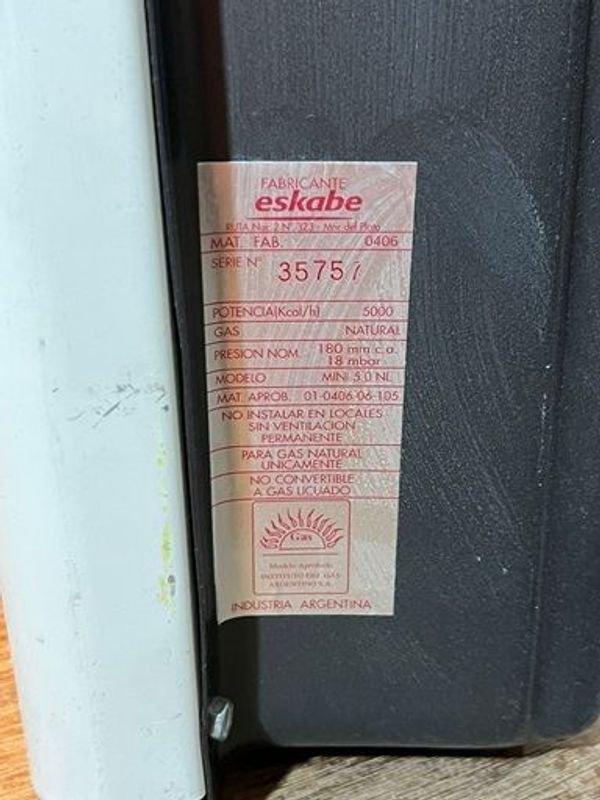 Calefactor ESKABE para gas natural impecable - imagen 5