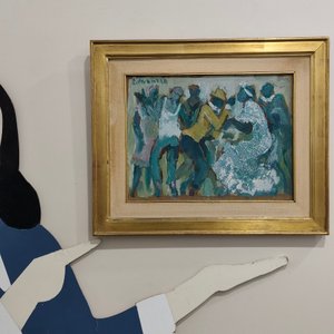 Eduardo Vernazza: Óleo sobre Fibra "Danza" con Marco Dorado - imagen 8