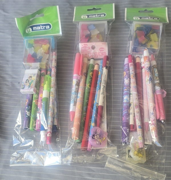 Set Escolar Infantil con Lápices, Gomas y Sacapuntas