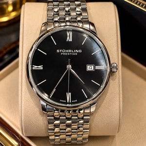 Reloj Stührling Prestige Swiss Made Acero Inoxidable Esfera Negra - imagen 1