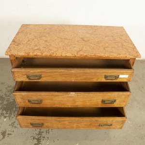 Cómoda de Roble con Tapa de Mármol - Requiere Restauración - imagen 2