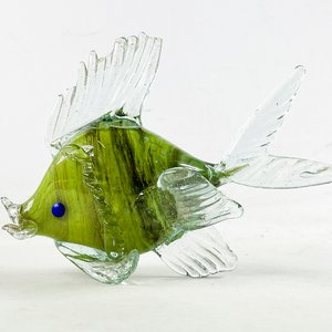 Figura de Pez en Vidrio Murano Verde y Transparente - imagen 5