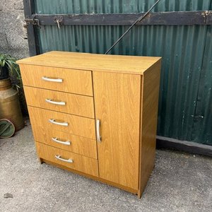 Cajonera de madera con puerta y 4 cajones - imagen 3
