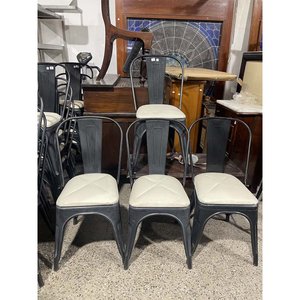 Juego de 4 Sillas de Metal con Asiento Tapizado Delfino Álvarez - imagen 1