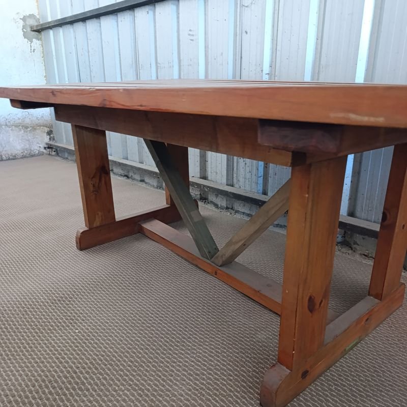 Mesa rectangular en madera maciza para barbacoa o exterior - imagen 6