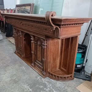 Alzada de Roble con Estantes y Puertas - Mueble Antiguo - imagen 3