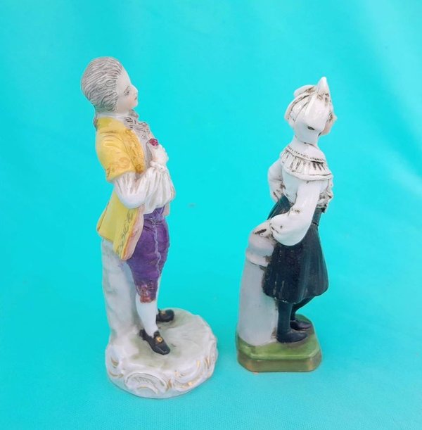 Par de antiguas figuras de porcelana Alemana - imagen 4