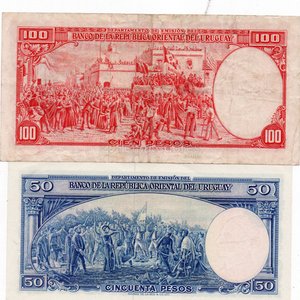 Billetes de 100 y 50 Pesos Uruguayos de 1939 - imagen 2