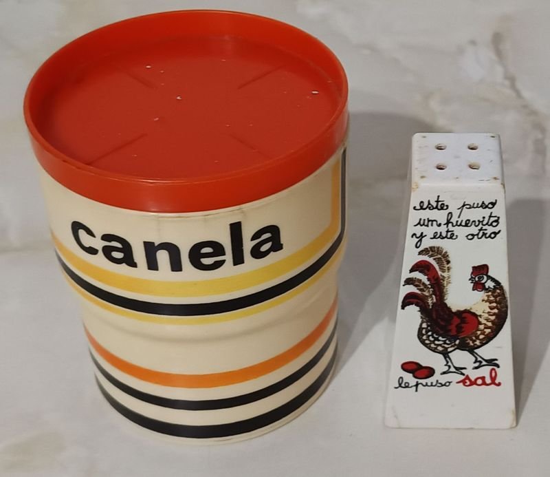 Salero y Recipiente para Canela Vintage de la Década de 1970 - imagen 2