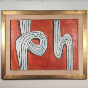 Lote siguiente: Mario Lorieto - Óleo Abstracto sobre Lienzo con Marco Dorado