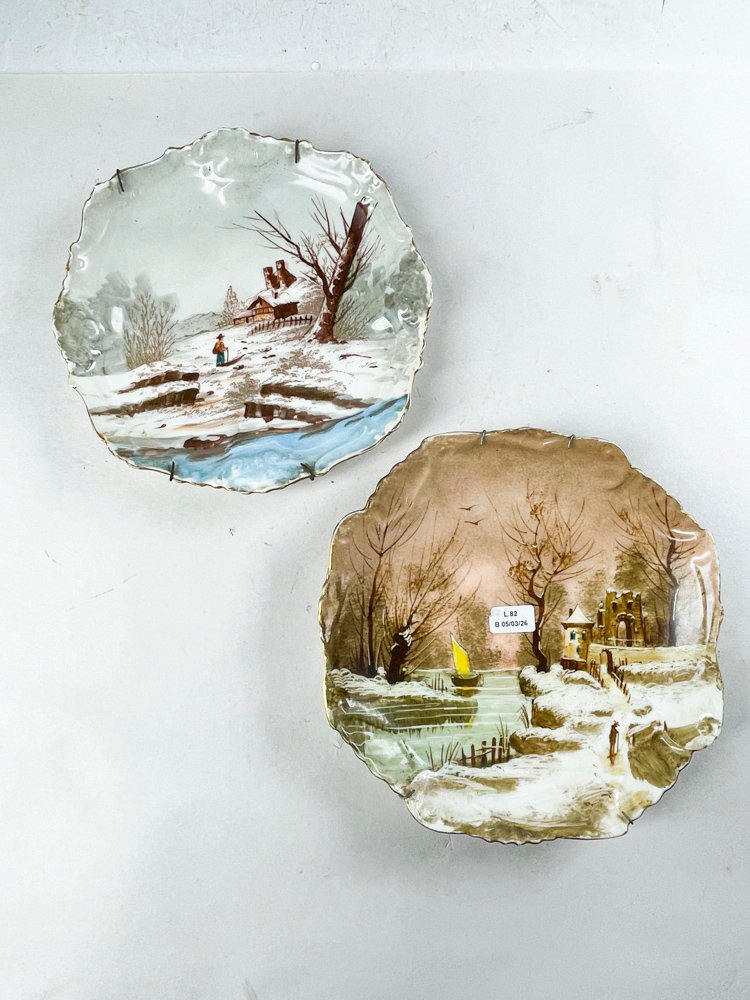 Lote anterior: Dos platos en porcelana Limoges con paisaje nevado
