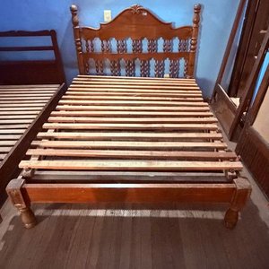 Cama 2 Plazas Estilo Provenzal Madera Maciza Torneada - imagen 4