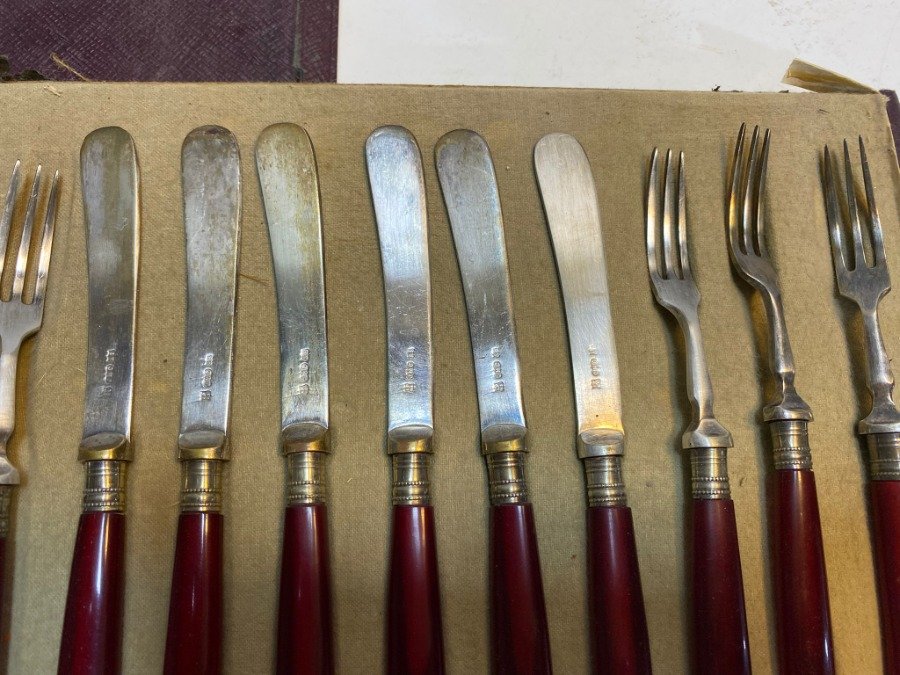 Juego vintage de cubiertos para pescado - imagen 6