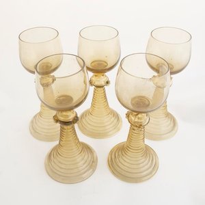 Juego de 5 Copas de Cristal Murano Color Ámbar - 18cm - imagen 2