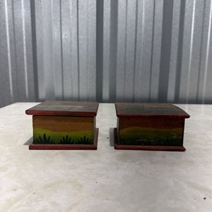 Par de Cajas de Madera Artesanales con Paisaje de Cactus - imagen 6