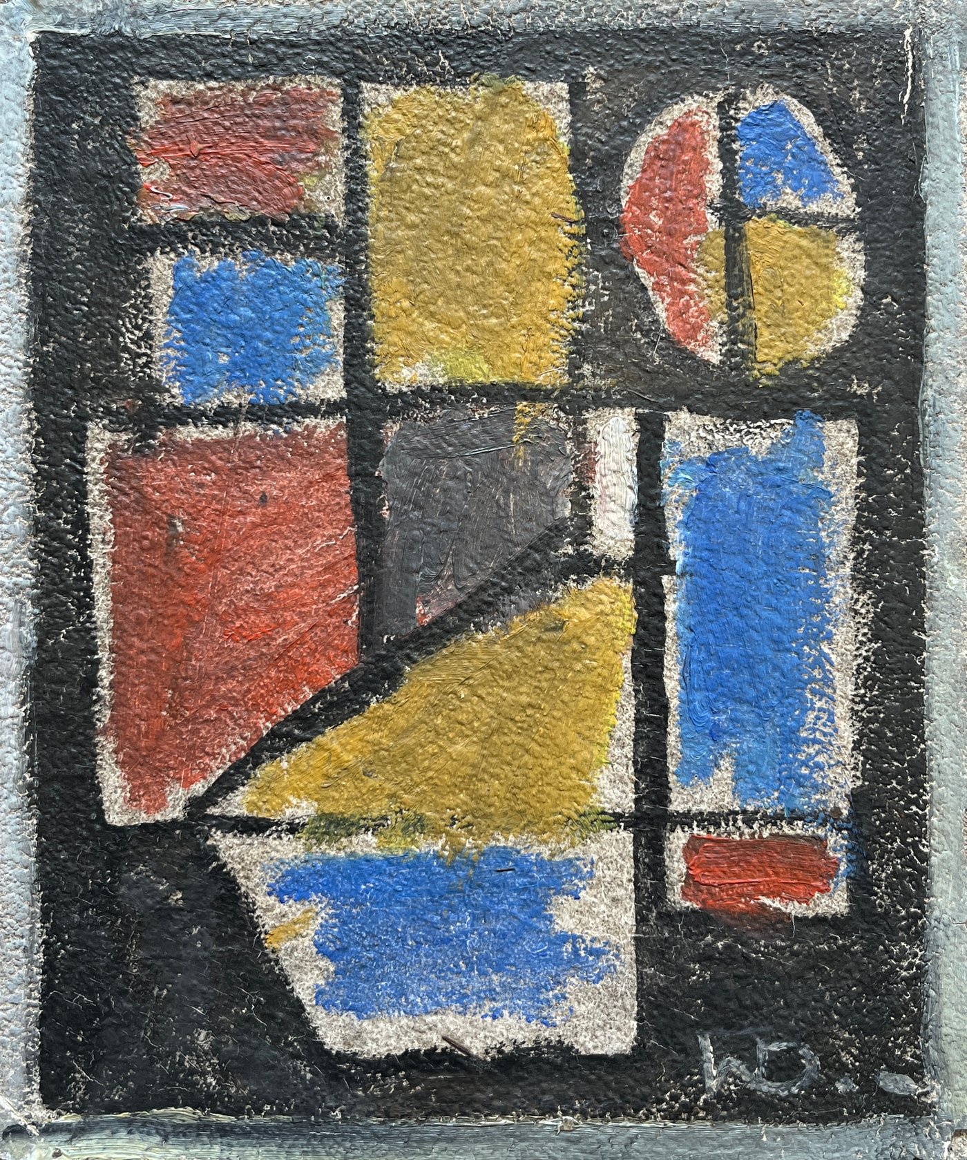 Oleo "Constructivo" de Walter Deliotti - 24 x 20 cm