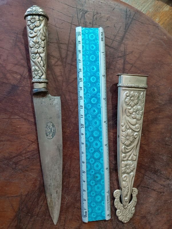 Cuchillo argentino TANDIL cabo y vaina en alpaca - imagen 7