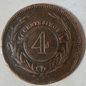 Lote anterior: Moneda Uruguaya de 4 Centésimos - Año 1869
