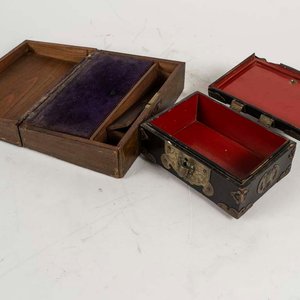 Lote de 2 Cajas de Madera Decoradas: Oriental e Incrustaciones - imagen 2