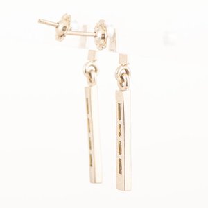 Par de Caravanas de Oro 18k con Brillantes Princesa - imagen 3